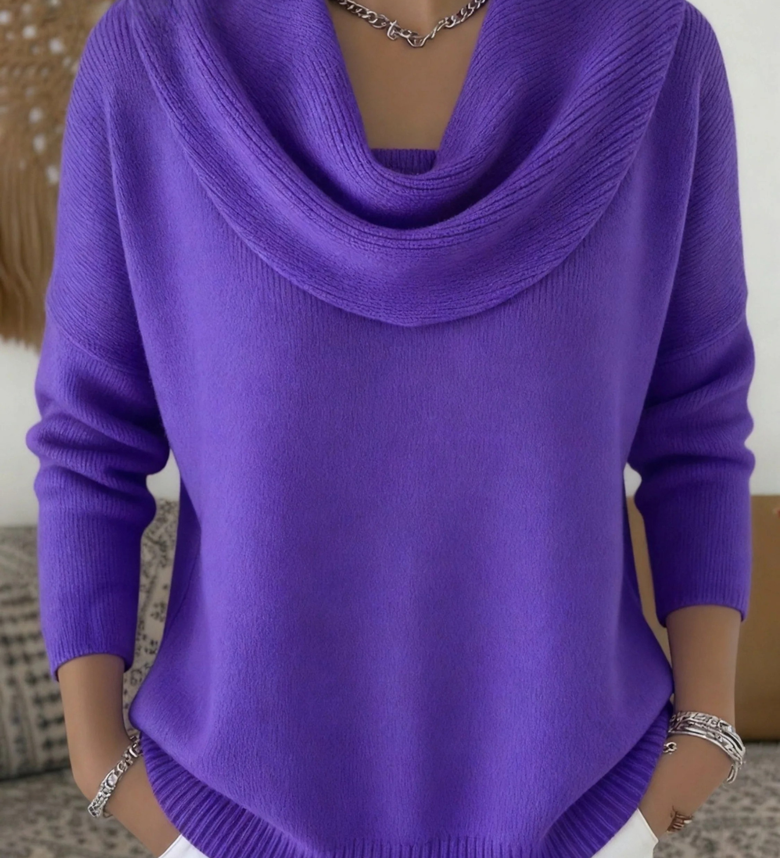 Heloise | Pull Col Chale en Laine Merinos
