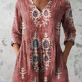 Blanche | Blouse Longue a Imprime Graphique