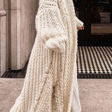 Amélie | Cardigan Long en Maille à Col Ouvert et Élégant