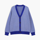 Margot | Cardigan Chevron à Boutons Contrastés