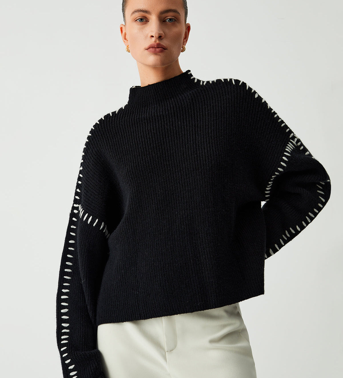 Zoe | Pull Oversize Col Montant