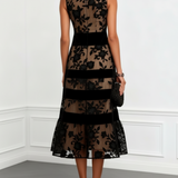 Maryna | Robe Midi en Tulle Fleurie