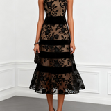 Maryna | Robe Midi en Tulle Fleurie