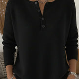 Helena | Pull Henley Boutonné en Maille