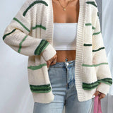 Séverine | Cardigan Oversize en Maille, Pull Douillet à Manches Longues et Col Ouvert