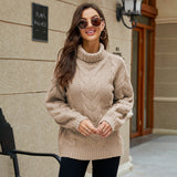 Lea | Pull Torsade a Col Roule pour Femme