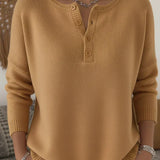 Helena | Pull Henley Boutonné en Maille
