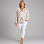 Greta | Cardigan Tricoté Fleuri Vintage
