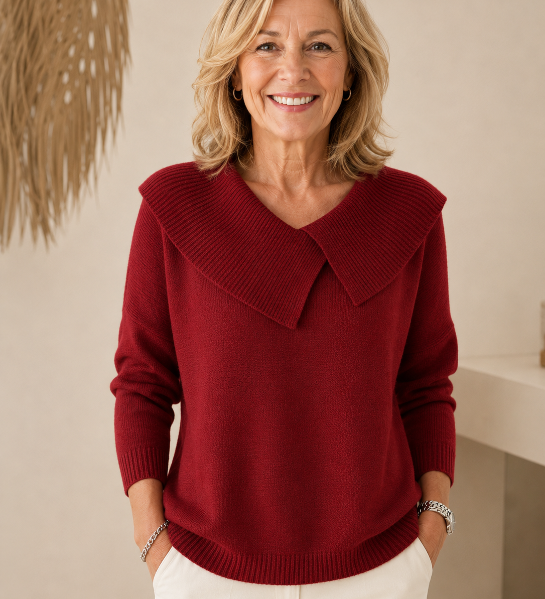 Sunnora | Pull Chaud à Col Doux