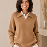 Vynette | Pull Col en V à Col Polo