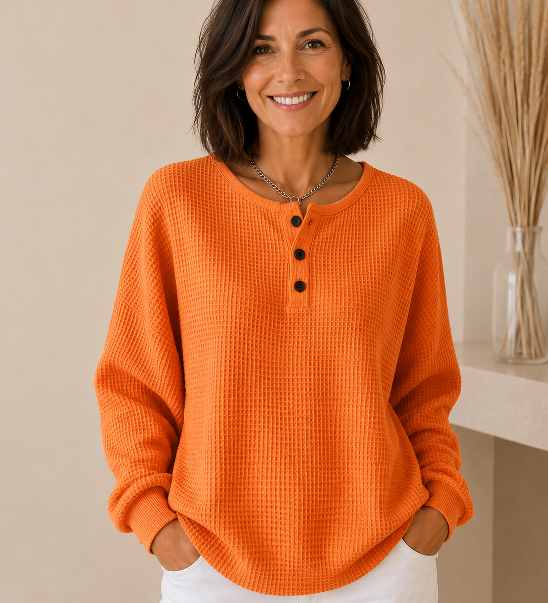 Mirabel | Sweat-shirt Henley Gaufré et Douillet