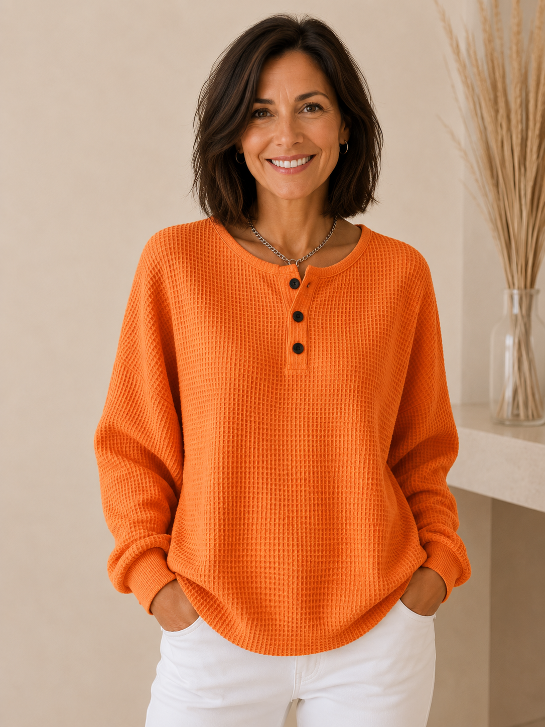 Mirabel | Sweat-shirt Henley Gaufré et Douillet