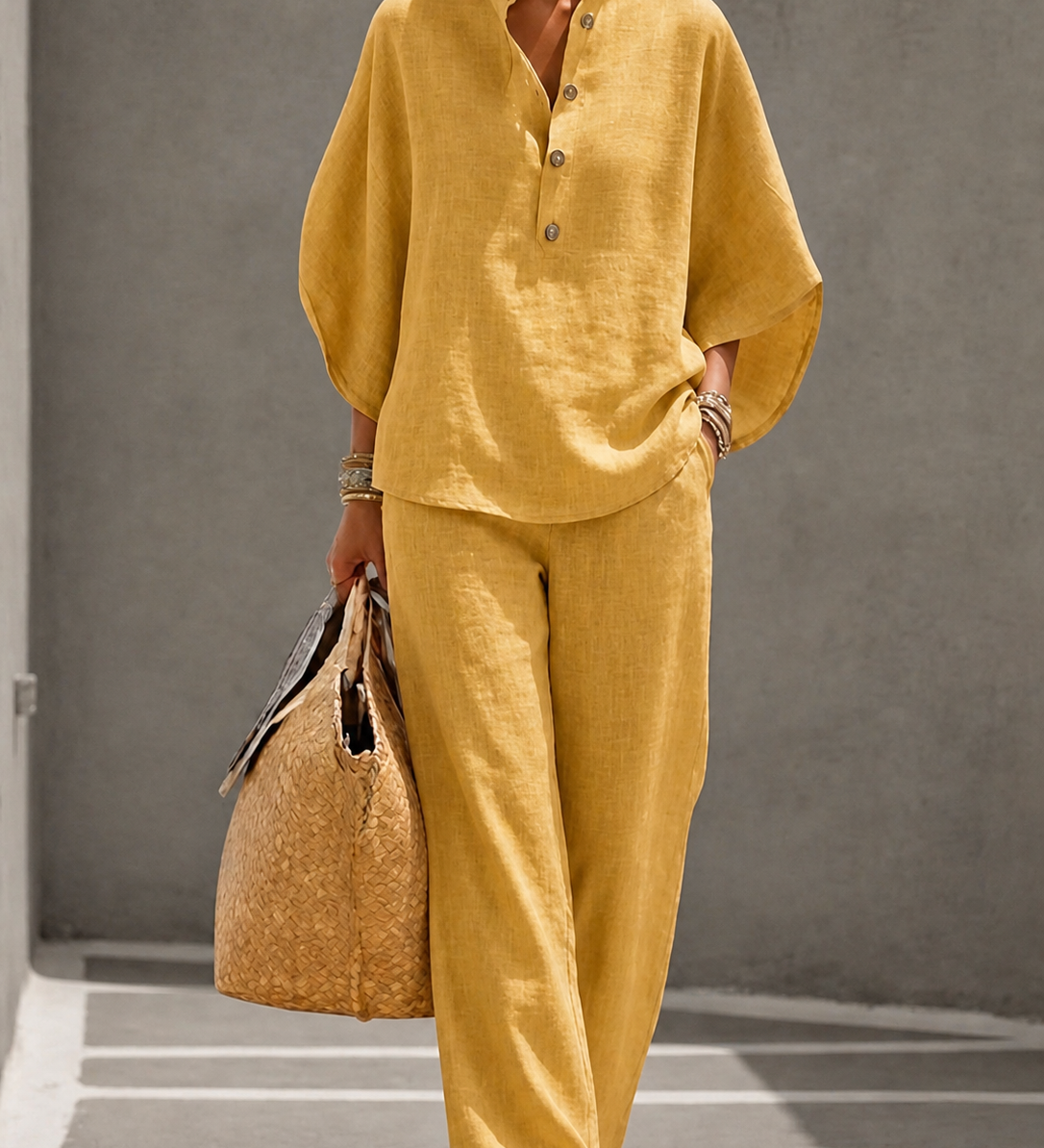 Charlotte | Ensemble Palazzo avec chemise boutonnée