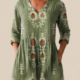 Blanche | Blouse Longue a Imprime Graphique