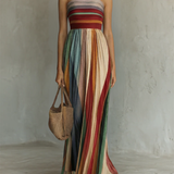 Léonie – Robe Maxi Colorée sans Manches