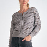 Léa | Cardigan en Maille Ajourée Élégant et Respirant