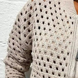 Léa | Cardigan en Maille Ajourée Élégant et Respirant