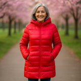 Doudoune Longue Mi-Saison Helsa Rouge