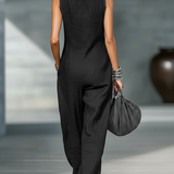 Mathilde – Robe Maxi sans Manches Bord Blanc
