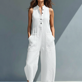 Camille – Robe Maxi en Lin sans Manches