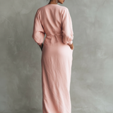 Chloé – Robe Maxi en Lin Rose Col V