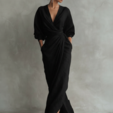 Chloé – Robe Maxi en Lin Rose Col V
