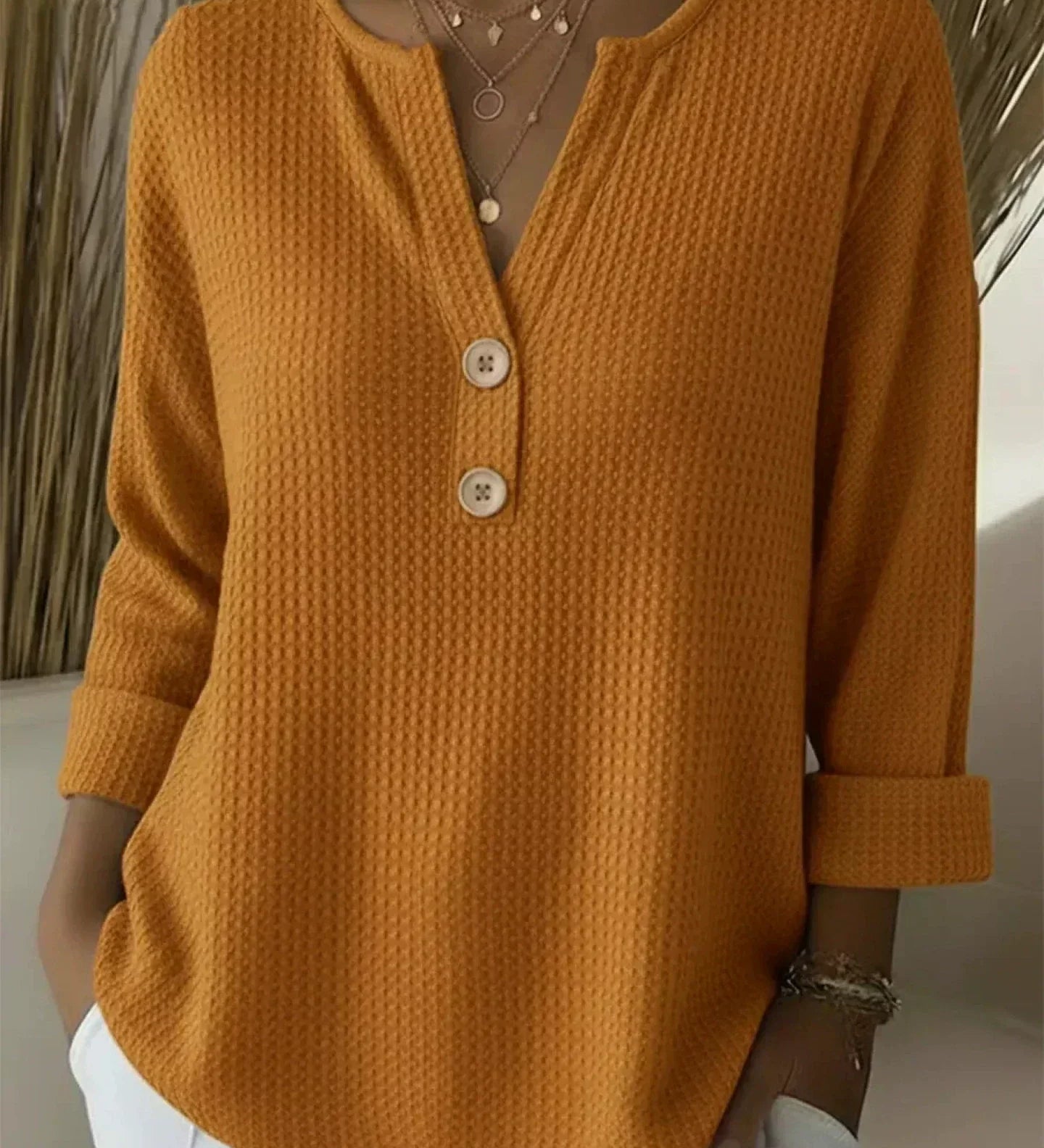 Lucinda | Haut Henley Boutonné