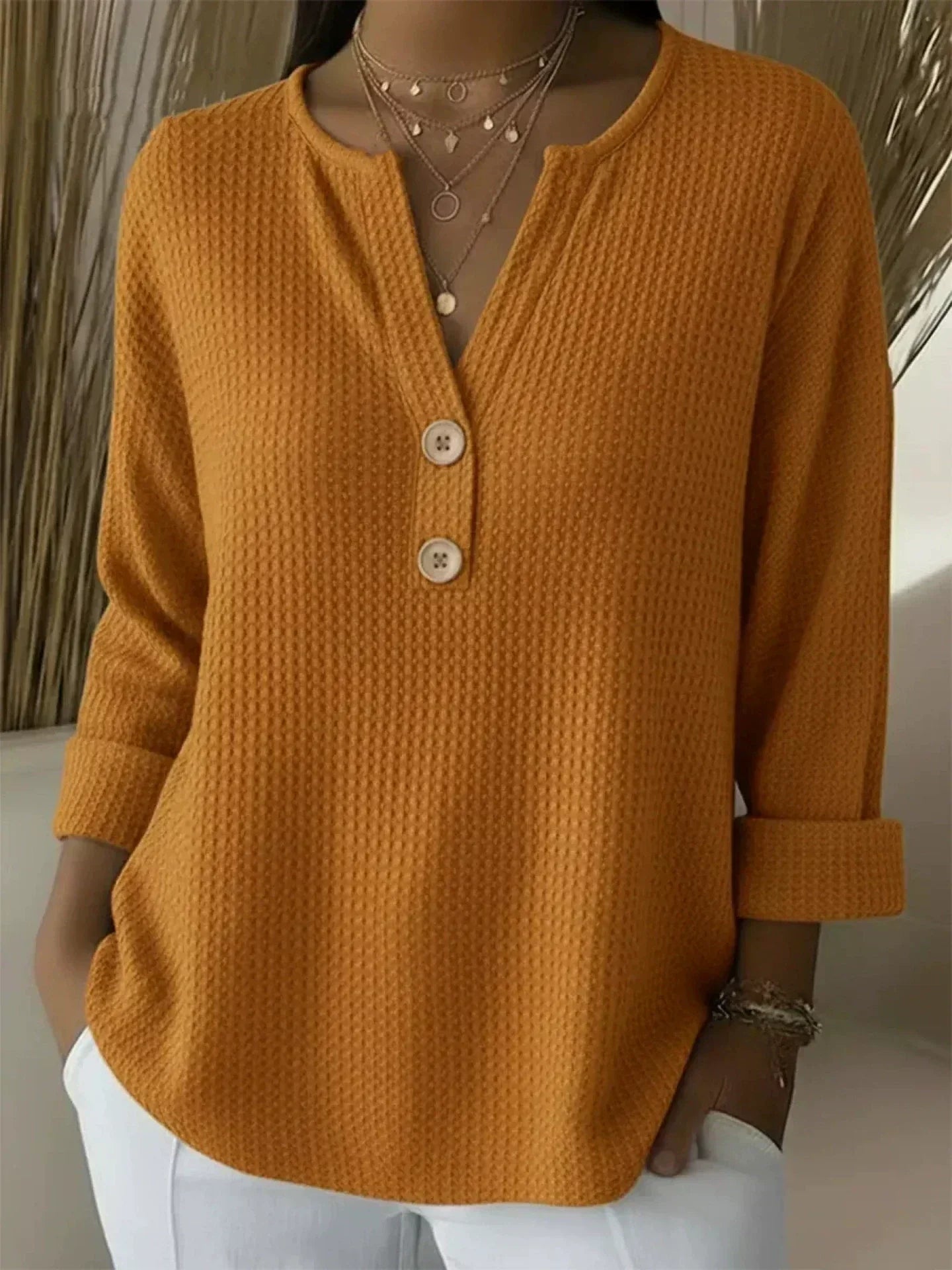 Lucinda | Haut Henley Boutonné