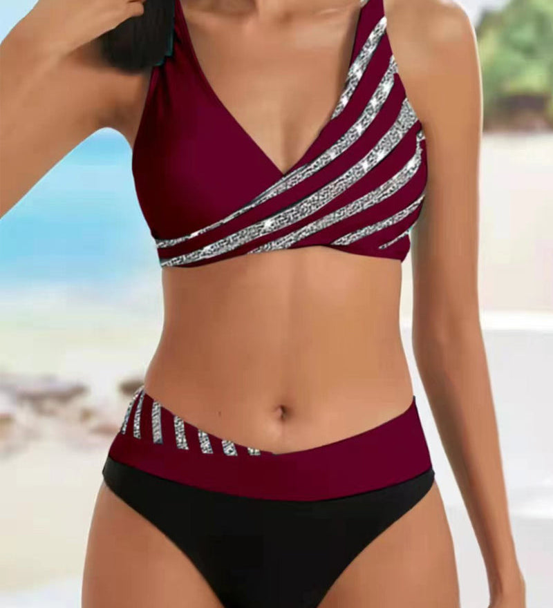 Mona - Bikini imprimé aux tons chauds