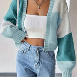 Lucile | Cardigan Court Colorblock Boutonne