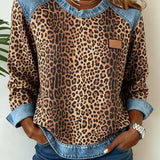 Flavie | Pull a Col Rond Imprime Leopard
