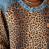 Flavie | Pull a Col Rond Imprime Leopard