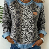 Flavie | Pull a Col Rond Imprime Leopard