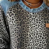 Flavie | Pull a Col Rond Imprime Leopard