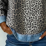 Flavie | Pull a Col Rond Imprime Leopard