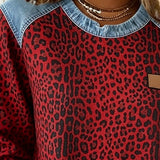 Flavie | Pull a Col Rond Imprime Leopard