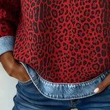 Flavie | Pull a Col Rond Imprime Leopard