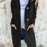 Roxane | Cardigan Long en Maille à Boutons