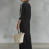 Clémence – Robe Maxi Col Boutonné
