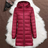 Doudoune Longue Mi-Saison Helsa Rouge Foncé