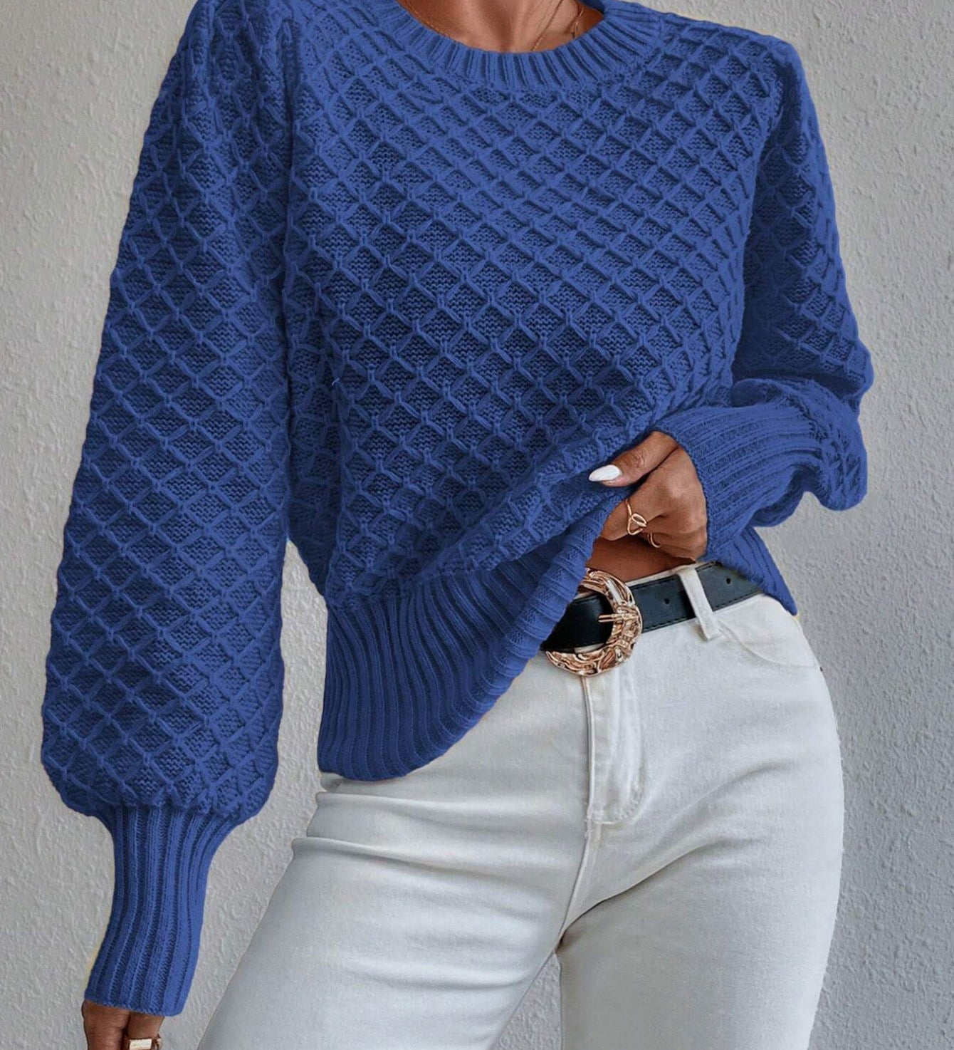 Ines | Pull Texture a Col Rond pour Femme