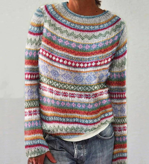 Karine | Pull Raye Arc-en-Ciel