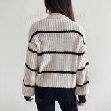 Justine | Pull Rayures Oversize a Col Rond