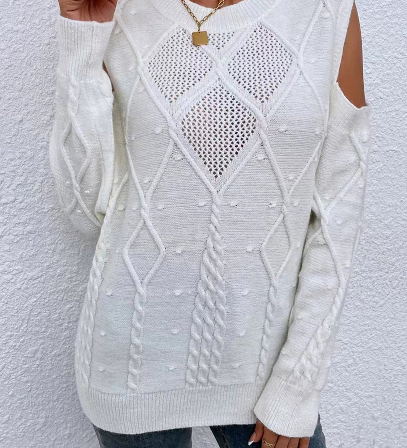 Juliette | Pull Torsade Epaules Denudees