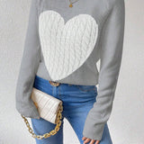 Lena | Pull Coeurs a Manches Longues et Col Rond