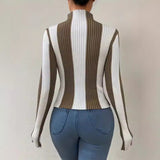 Clemence | Pull Rayures Col Montant