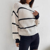 Justine | Pull Rayures Oversize a Col Rond