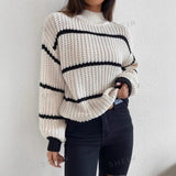 Justine | Pull Rayures Oversize a Col Rond