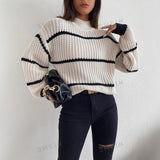 Justine | Pull Rayures Oversize a Col Rond