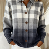Sandra | Cardigan à Carreaux Ombré Boutonné